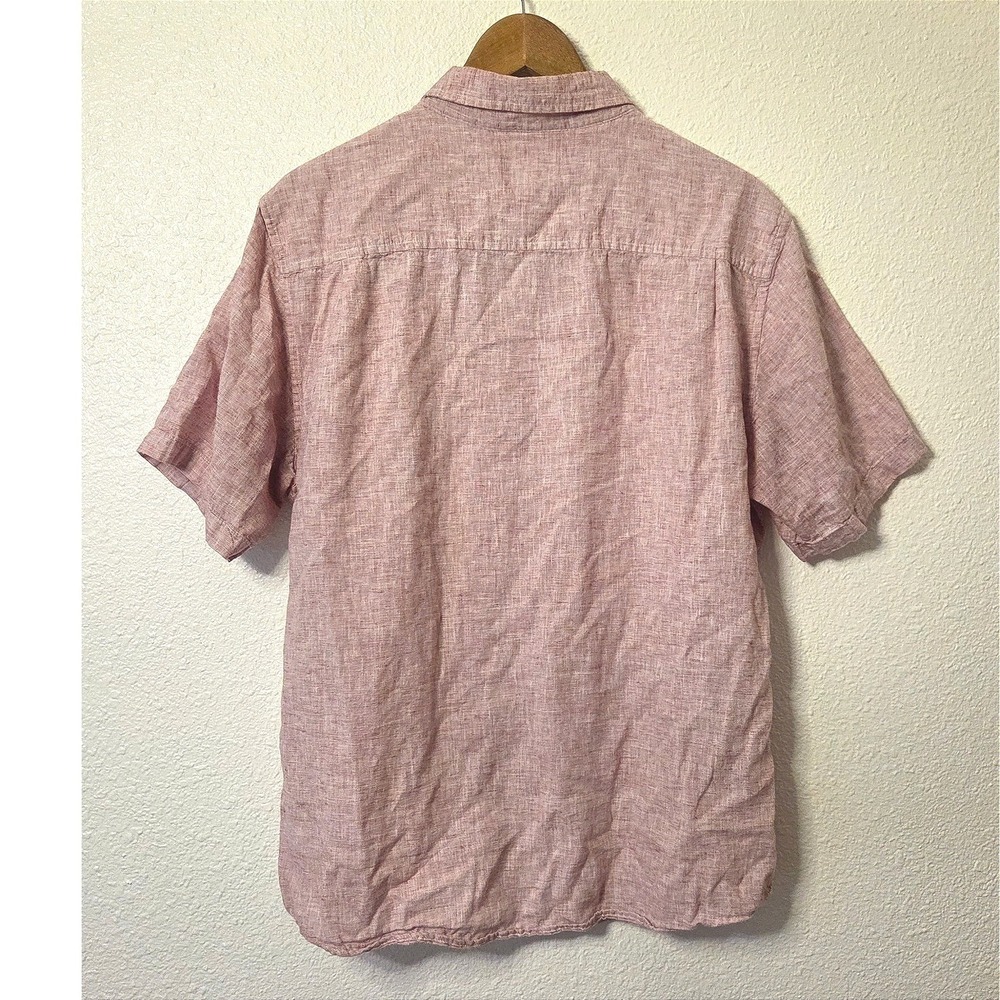 Coastal Beach Resort Washable Linen Blend Pink Button Up Size Medium - Picture 7 of 7